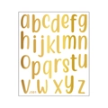 Set of 26 metallic gold lowercase alphabet stickers for DIY scrapbooking and crafts - 24x28.5cm / Gold