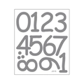 DIY grey number stickers set 0-9 on white backing for home wall decor item J515 - Grey Precision Carved
