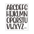 DIY alphabet stickers J502 with 26 black handwritten uppercase letters for journals - Black