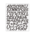 Kreative schwarze Schreibschrift Buchstaben und Zahlen Aufkleber für DIY Journal Deko - 24x28.5cm / Schwarz