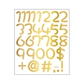 Gouden metallic stickers met cijfers en symbolen J513 voor DIY decoraties - Goud