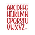 Red handwritten A-Z uppercase alphabet stickers DIY decorative letters model J502 - Red