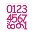 Pink DIY number stickers set 0-9 for kids bedroom decoration model J515 - Rose Red Precision Carved