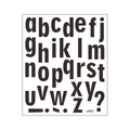 Juego de pegatinas de letras minúsculas negras y signos de puntuación para diarios - 24x28.5cm / Negro