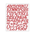 Kreatives Set mit roten floralen Kalligraphie Alphabet Aufklebern J512 - 24x28.5cm / Rot