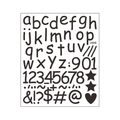 Pegatinas DIY de letras y números dibujados a mano con corazones, estilo J509 - Negro