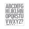 Lot de stickers alphabet avec 26 lettres majuscules grises et symboles pour déco DIY - Gris