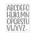 DIY alphabet sticker set with 26 uppercase letters in rounded style for scrapbooking - Gray