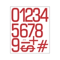 Adesivi rossi con numeri 0-9 e simboli matematici per decorazioni fai-da-te J514 - Rosso