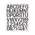 Self-adhesive black vinyl stickers featuring capital letters, numbers and symbols - Black Style (J508)