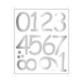 Silver metallic number stickers set 0 to 9 with glossy 3D finish for home DIY decor - 24*28.5cm/j515 Silver Fine Carving