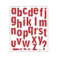Pegatinas coloridas de letras minúsculas rojas a-z con puntuación para manualidades DIY - 24x28.5cm / Rojo