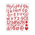 Pegatinas rojas adhesivas con letras y números para DIY con corazones y estrellas J509 - Rojo