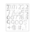 DIY decorative silver metallic number and symbol wall stickers for home improvement - Silver