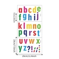 Farbenfrohes Wandsticker-Set mit 26 Kleinbuchstaben für das Kinderzimmer - Bunte Kleinbuchstaben und Symbole (P110)