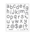Pegatinas de espejo con letras minúsculas y símbolos en gris mate, set de 35 - Gris