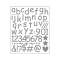 Juego de pegatinas de alfabeto y números estilo manuscrito gris oscuro para DIY J509 - Gris
