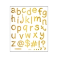 Set de pegatinas de letras minúsculas doradas con símbolos para espejo y hogar - Dorado