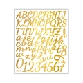 Goldene Kursivbuchstaben und Zahlenaufkleber J512 für DIY Scrapbook-Dekoration - 24x28.5cm / Gold