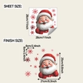 Dimensiones detalladas de las pegatinas de Navidad para ventanas con Papá Noel y copos rojos - 28*28CM (fun-JD146)