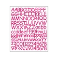 DIY handgemalte Alphabet- und Zahlenaufkleber in Rosarot für Tassen und Wände - Fuchsia