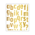 Golden alphabet sticker set with 26 letters and symbols for DIY journal decoration - 24x28.5cm / Gold