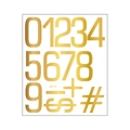 Adesivi dorati metallici con numeri 0-9 e simboli per decorazioni fai-da-te J514 - Oro