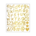 Pegatinas metálicas doradas de letras y números para decoración DIY del hogar - Dorado
