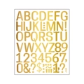 Glossy gold metallic alphabet and number sticker set for DIY laptop and earphone decoration - Gold Style (J508)