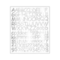 Glänzende Silber Alphabet und Zahlen Aufkleber für DIY Tassen und Wanddekoration - Silber