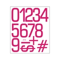 Set di adesivi numerici rosa acceso 0-9 e simboli per decorazioni fai-da-te - Rosa Rosso