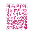 Vibrant rose red alphabet and number sticker set for DIY home decoration and craft projects - Rose Red