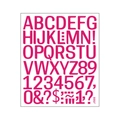 Kit d'autocollants alphabet et chiffres magenta pour décoration DIY d'ordinateurs - Style Rose Rouge (J508)
