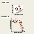 Detail of Christmas snowman and Santa Claus wall stickers with dimensions shown - 14*14CM/fun-kg176