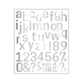 Silver metallic lowercase alphabet and number stickers for DIY crafts and journaling - 24*28.5cm / Silver