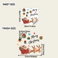 Macro-opname van kerst toiletstickers met Kerstman en rendier op het stickervel - 29*29CM/fun-m466