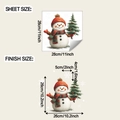 Weihnachtsfensteraufkleber Schneemann mit Maßen 28x28cm und fertiger Größe 26x26cm - 28*28cm