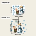 Maatspecificaties voor kerstmuis en sneeuwpop raamstickers in centimeters en inches - 28*35cm