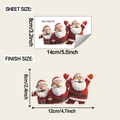 Especificaciones de tamaño para pegatinas de Papá Noel con dimensiones finales - 8*14cm