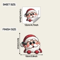 Cartoon Weihnachtsmann Wandtattoo Bogen mit Layout- und fertigen Größenmaßen - Cartoon Weihnachtsmann Stil (fun-kg180) / 11x12cm
