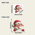 Detaillierte Anzeige der Bogen- und Fertiggröße des 3D-Weihnachtsmann-Wandstickers - 11*12CM (fun-kg179)