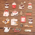 18pcs coffee theme enamel charms set for DIY jewelry making in gold alloy finish - 1 Piece / Random 10 Pcs Pack