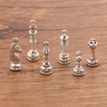 Ensemble de breloques d'échecs en alliage de zinc rétro argenté pour bijoux DIY - Ensemble de 6 Pièces Argent Antique (6 Pièces, 9,7g)