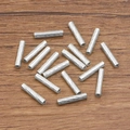 Bright silver stainless steel tube beads with spiral texture for DIY jewelry making - 2x8mm / Steel