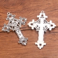Antique silver hollow star cross charm for DIY necklaces and handmade bracelets - Vintage Five-Pointed Star Cross (No. 5)