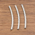 Bright silver curved tube beads with diamond-cut texture for DIY jewelry making - Extra Long (2X30mm) / Steel
