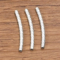 Three pieces of silver curved tube beads with rhombic texture for DIY jewelry making - Thick (3X25mm) / Steel