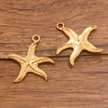 Colgantes de estrella de mar de acero inoxidable dorado para crear joyería DIY - N.º 3 Dorado