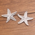 Colgante de estrella de mar de acero inoxidable 304 plateado con textura para hacer joyas DIY - Estilo 4 Color Acero