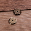 Steampunk style 18mm round alloy gear pendants for DIY jewelry and crafts - Ancient Bronze Approximately 1.4g